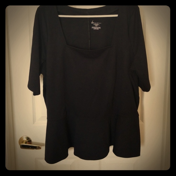 Lane Bryant Tops - LANE BRYANT NWOT BLACK PONTE KNIT PEPLUM TOP Lane Bryant Tops - LANE BRYANT NWOT BLACK PONTE KNIT PEPLUM TOP